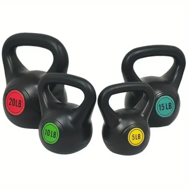 "Wide Grip 3-Piece Kettlebell Fitness Set | Includes 5, 10, 15, 20 lbs | Available in Set of 3 or Set of 4 | Full-Body Workout"