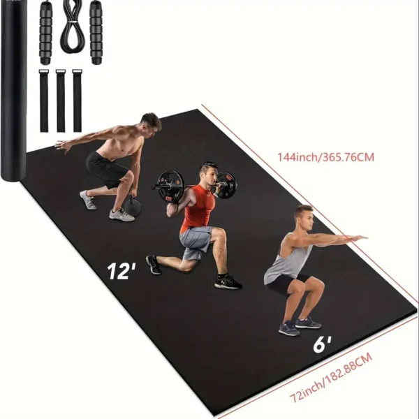 Extra Large 12'x6' Exercise Mat - Non-Slip, High-Density, 7mm Thick